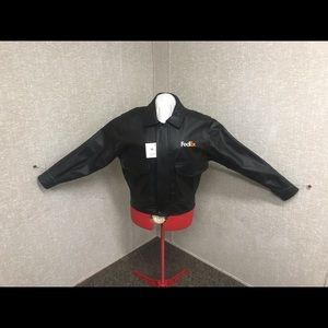 Perrone Leather Bomber Jacket Coat  embroidered with fedex Size L